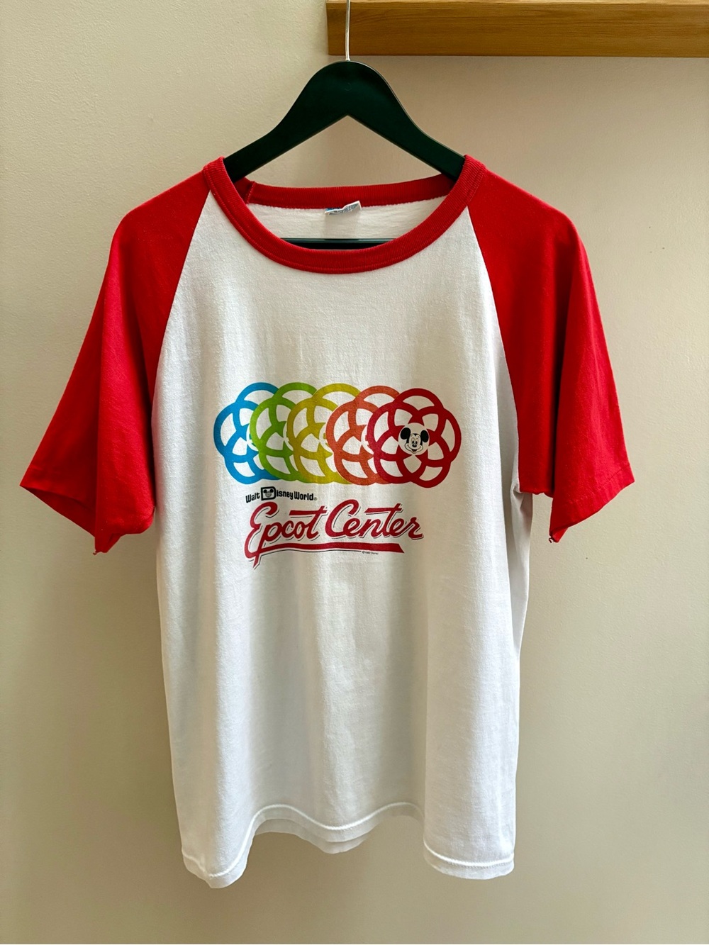 Disney World VTG 1982 Epcot Center raglan T-shirt L Made in USA